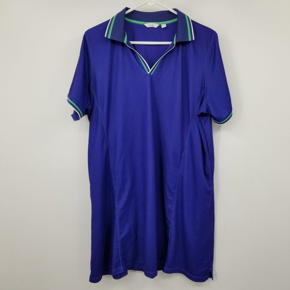 Lady Hagen Blue Women's Short Sleeved Collared Golf Dress Size 1X